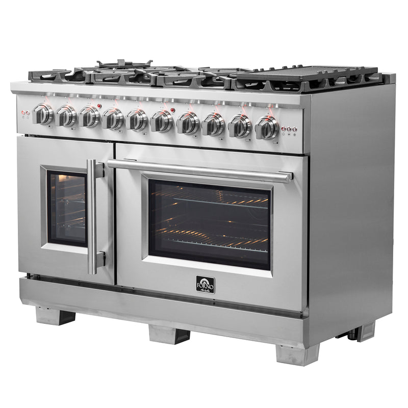 Load image into Gallery viewer, Forno Capriasca 48-Inch Freestanding French Door Gas Range, 8 Burners, Convection Oven, Energy Efficient
