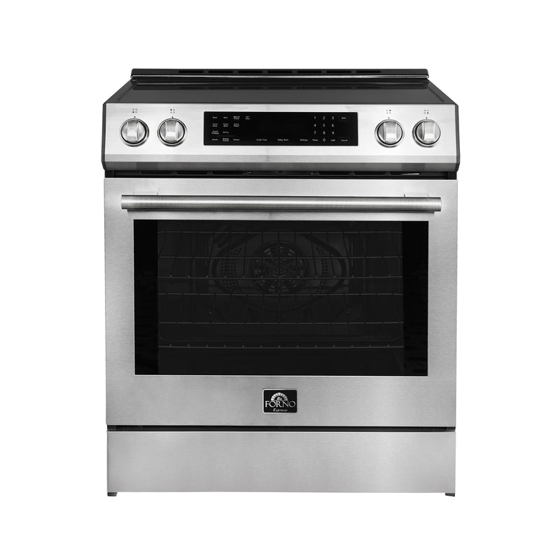Load image into Gallery viewer, Forno Donatello Espresso 30-Inch Slide-In Stainless Steel Induction Range, Convection Oven, 5 Cooking Zones, Touch Control Panel

