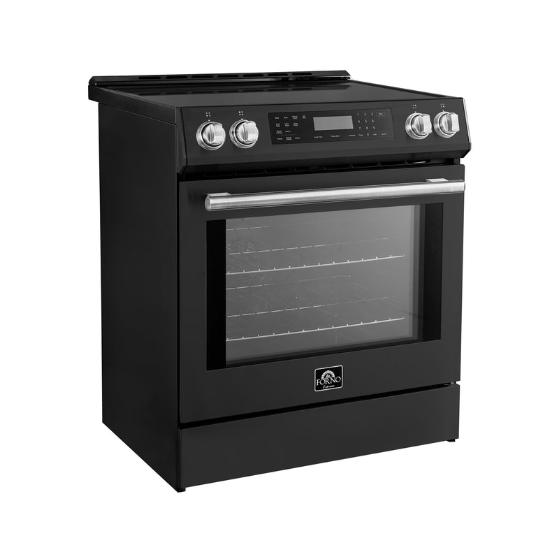 Load image into Gallery viewer, Forno Donatello Espresso 30-Inch Slide-In Black Induction Range, Convection Oven, 5 Cooking Zones, Touch Control Panel
