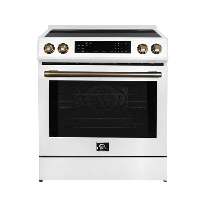 Load image into Gallery viewer, Forno Donatello Espresso 30-Inch Slide-In White Induction Range, Convection Oven, 5 Cooking Zones, Touch Control Panel
