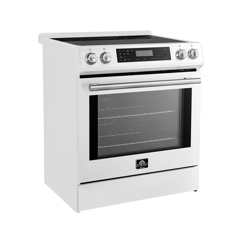 Load image into Gallery viewer, Forno Donatello Espresso 30-Inch Slide-In White Induction Range, Convection Oven, 5 Cooking Zones, Touch Control Panel
