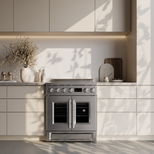 Forno Torino 30 Inch, Stainless Steel French Door Induction Range with Air Fryer - FFSIN0950-30