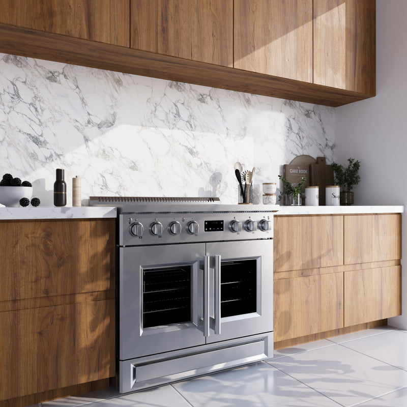 Load image into Gallery viewer, Forno Torino 36 Inch, Stainless Steel French Door Induction Range with Air Fryer - FFSIN0950-36
