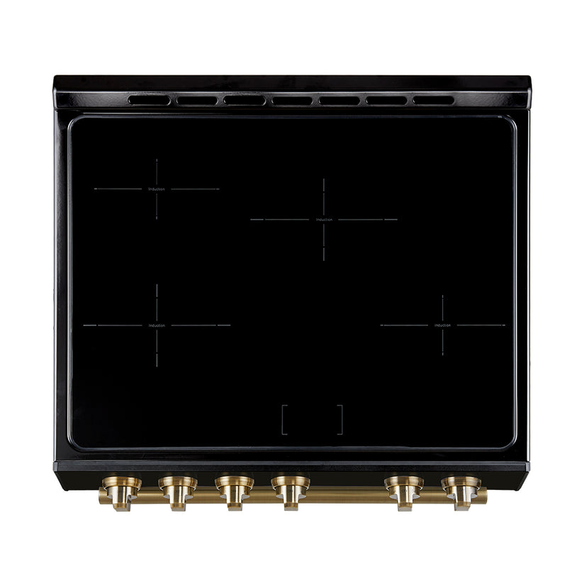 Load image into Gallery viewer, Forno Leonardo Espresso 30-Inch Slide-In Black Induction Range, Convection Oven, 5 Cooking Zones, Touch Control Panel
