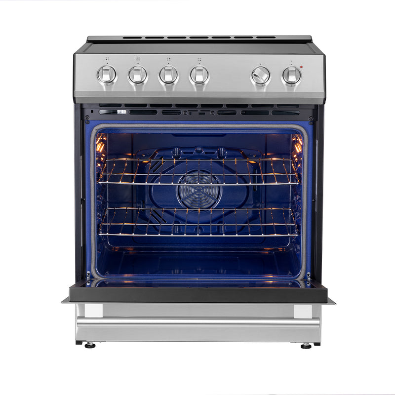 Load image into Gallery viewer, Forno Leonardo Espresso 30-Inch Slide-In Stainless Steel Induction Range, Convection Oven, 5 Cooking Zones
