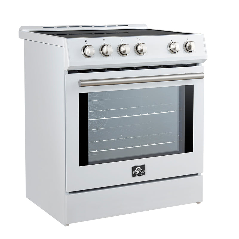 Load image into Gallery viewer, Forno Leonardo Espresso 30-Inch Slide-In White Induction Range, Convection Oven, 5 Cooking Zones, Touch Control Panel
