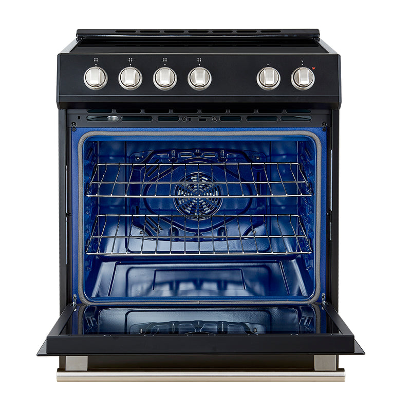 Load image into Gallery viewer, Forno Leonardo Espresso 30-Inch Slide-In Black Induction Range, Convection Oven, 5 Cooking Zones, Touch Control Panel
