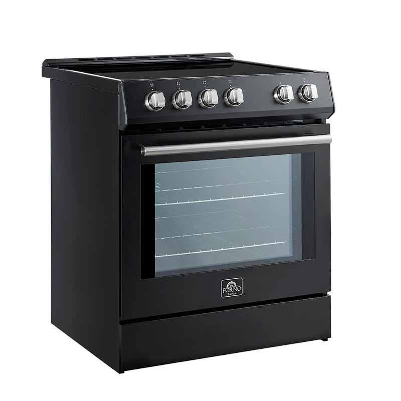 Load image into Gallery viewer, Forno Leonardo Espresso 30-Inch Slide-In Black Induction Range, Convection Oven, 5 Cooking Zones, Touch Control Panel
