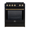Forno Leonardo Espresso 30-Inch, Black Slide-In Induction Range - FFSIN0982-30BLK