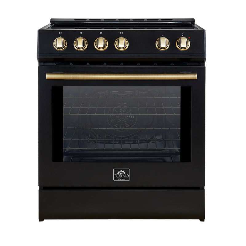 Load image into Gallery viewer, Forno Leonardo Espresso 30-Inch Slide-In Black Induction Range, Convection Oven, 5 Cooking Zones, Touch Control Panel
