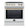 Forno Leonardo Espresso 30-Inch, White Slide-In Induction Range - FFSIN0982-30WHT