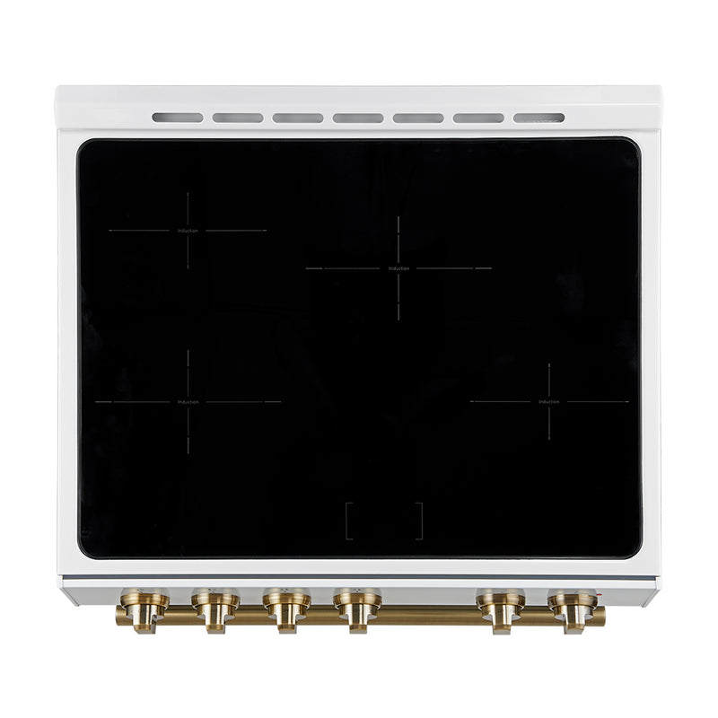 Load image into Gallery viewer, Forno Leonardo Espresso 30-Inch Slide-In White Induction Range, Convection Oven, 5 Cooking Zones, Touch Control Panel

