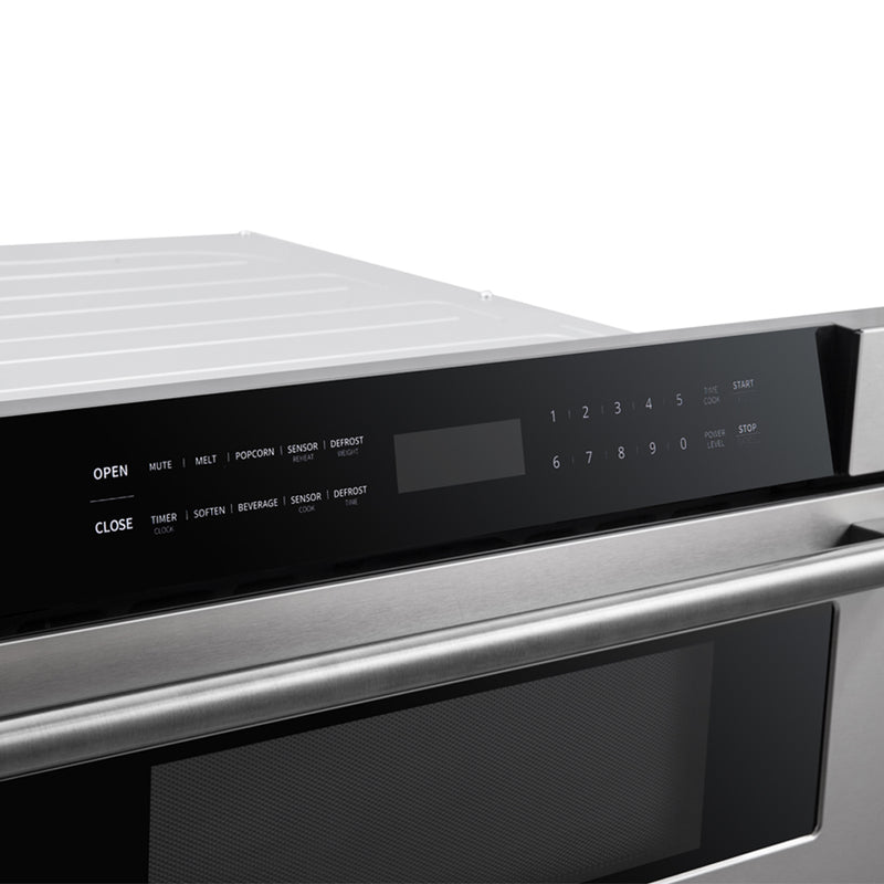 Load image into Gallery viewer, Forno Capoliveri 30-Inch Microwave Drawer, Stainless Steel, 1.2 cu.ft, 1000 Watts, Built-In, Touch Control LCD Display, Auto-Touch Open/Close, 11 Power Levels, Sensor Cooking
