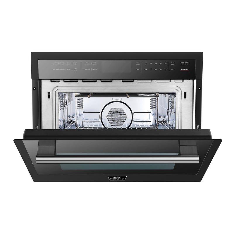 Load image into Gallery viewer, Forno Oliena Espresso Black 24-Inch Built-In Microwave and Convection Oven Combo, 1.6 cu.ft, 1750W Convection, 1000W Microwave, Stainless Steel Interior, Glass Touch Controls, Sensor Cooking
