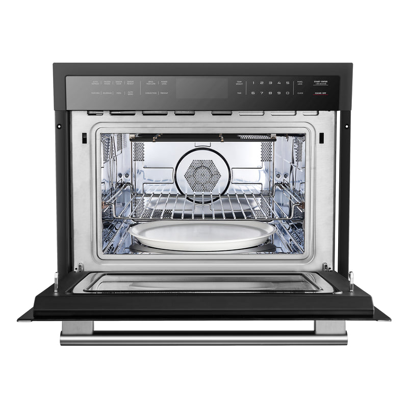 Load image into Gallery viewer, Forno Oliena Espresso Black 24-Inch Built-In Microwave and Convection Oven Combo, 1.6 cu.ft, 1750W Convection, 1000W Microwave, Stainless Steel Interior, Glass Touch Controls, Sensor Cooking
