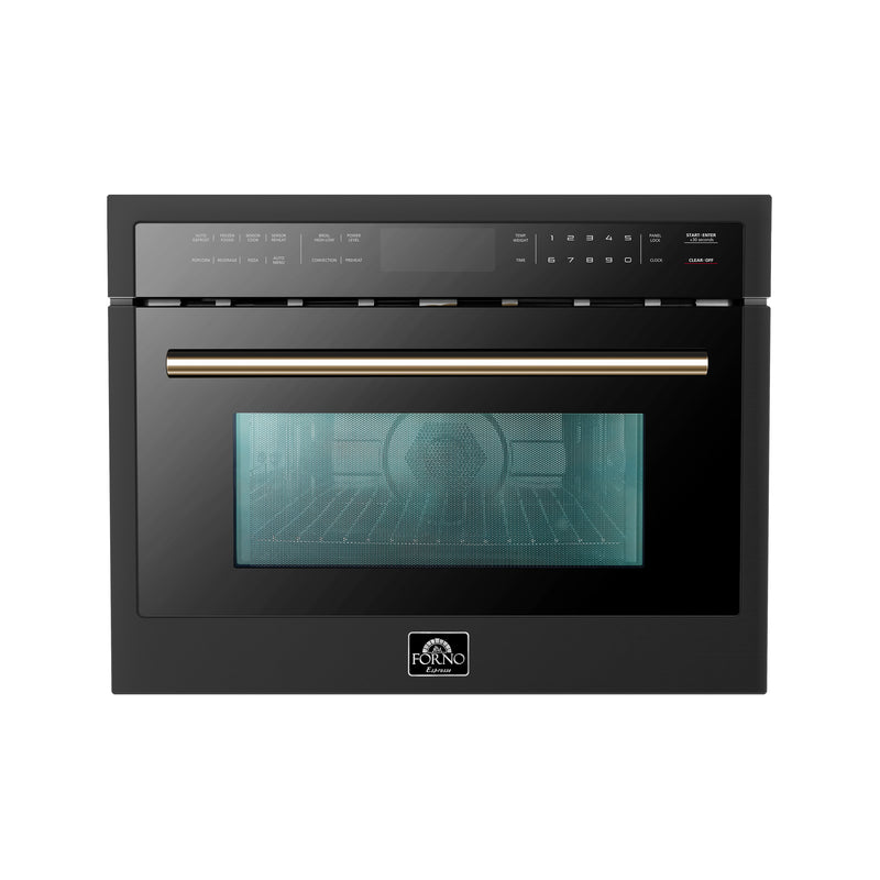 Load image into Gallery viewer, Forno Oliena Espresso Black 24-Inch Built-In Microwave and Convection Oven Combo, 1.6 cu.ft, 1750W Convection, 1000W Microwave, Stainless Steel Interior, Glass Touch Controls, Sensor Cooking
