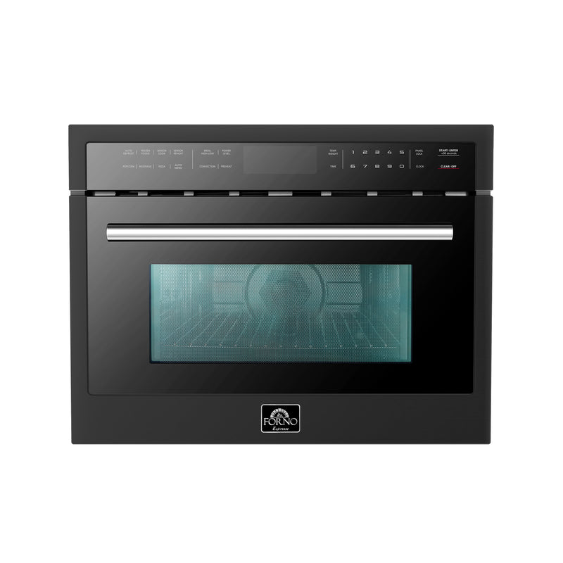 Load image into Gallery viewer, Forno Oliena Espresso Black 24-Inch Built-In Microwave and Convection Oven Combo, 1.6 cu.ft, 1750W Convection, 1000W Microwave, Stainless Steel Interior, Glass Touch Controls, Sensor Cooking
