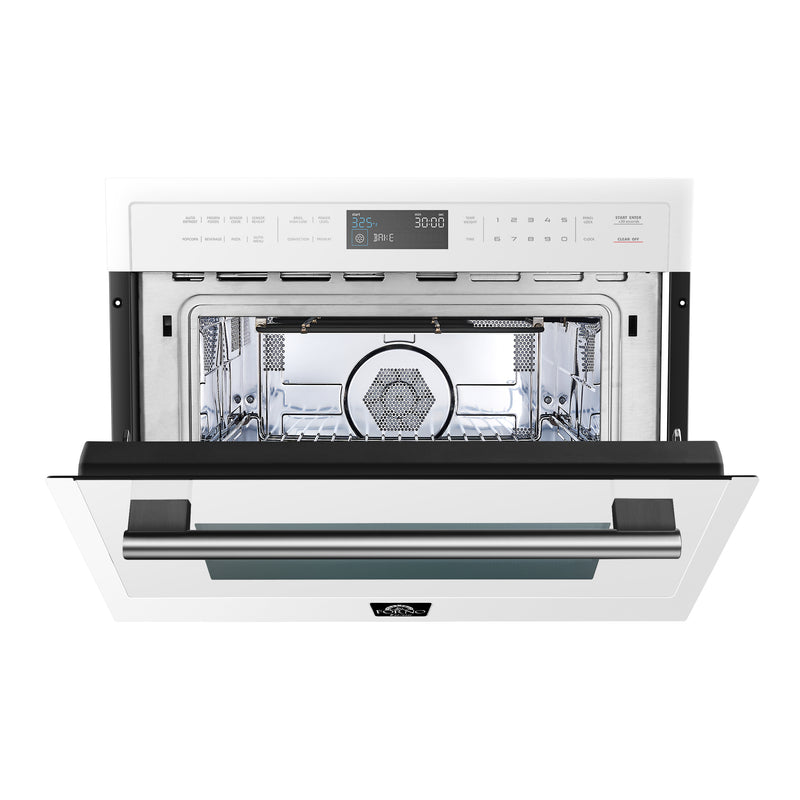 Load image into Gallery viewer, Forno Oliena Espresso White 24-Inch Built-In Microwave and Convection Oven Combo, 1.6 cu.ft, 1750W Convection, 1000W Microwave, Stainless Steel Interior, Glass Touch Controls, Sensor Cooking
