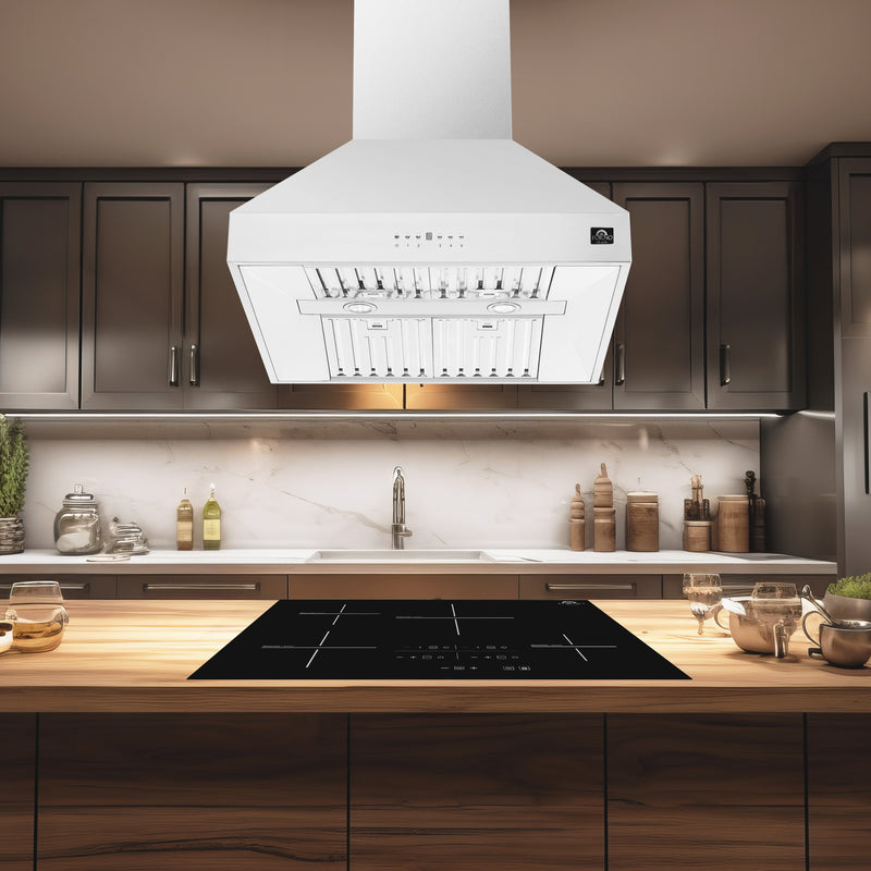 Load image into Gallery viewer, Forno Coppito 30-Inch Island Range Hood, Stainless Steel, LED Lighting, Adjustable Fan Speeds

