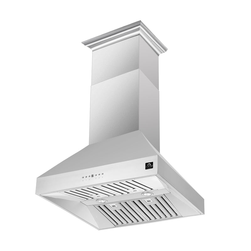 Load image into Gallery viewer, Forno Coppito 36-Inch Island Range Hood, Stainless Steel, LED Lighting, Adjustable Fan Speeds
