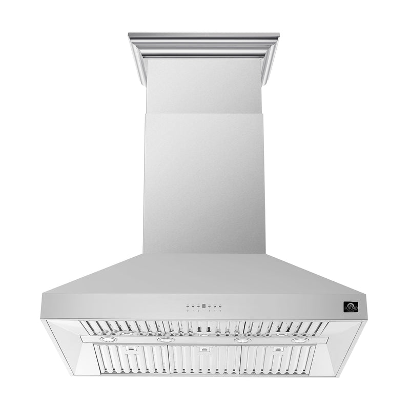 Load image into Gallery viewer, Forno Coppito 48-Inch Island Range Hood, Stainless Steel, LED Lighting, Adjustable Fan Speeds
