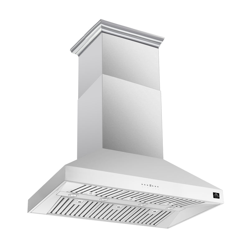 Load image into Gallery viewer, Forno Coppito 48-Inch Island Range Hood, Stainless Steel, LED Lighting, Adjustable Fan Speeds
