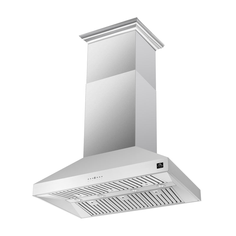 Load image into Gallery viewer, Forno Coppito 48-Inch Island Range Hood, Stainless Steel, LED Lighting, Adjustable Fan Speeds

