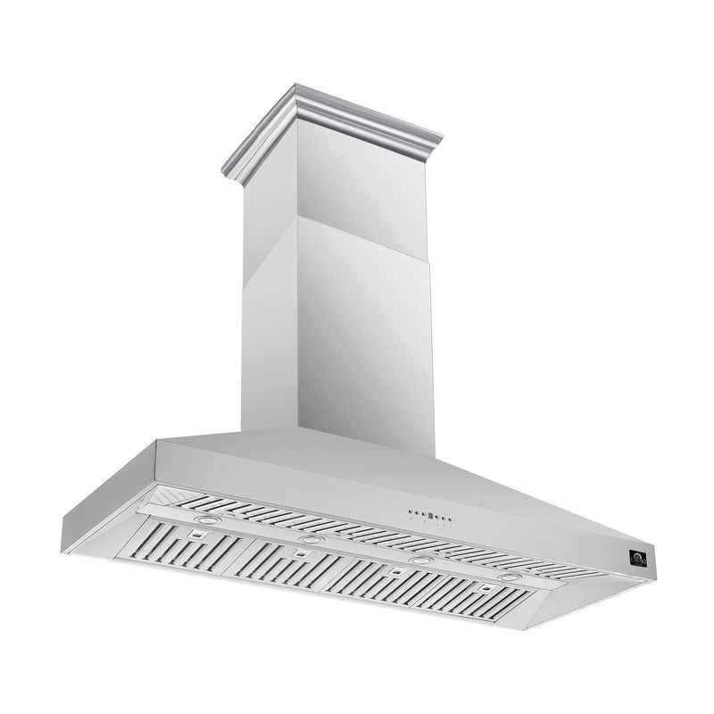 Load image into Gallery viewer, Forno Coppito 60-Inch Island Range Hood, Stainless Steel, LED Lighting, Adjustable Fan Speeds
