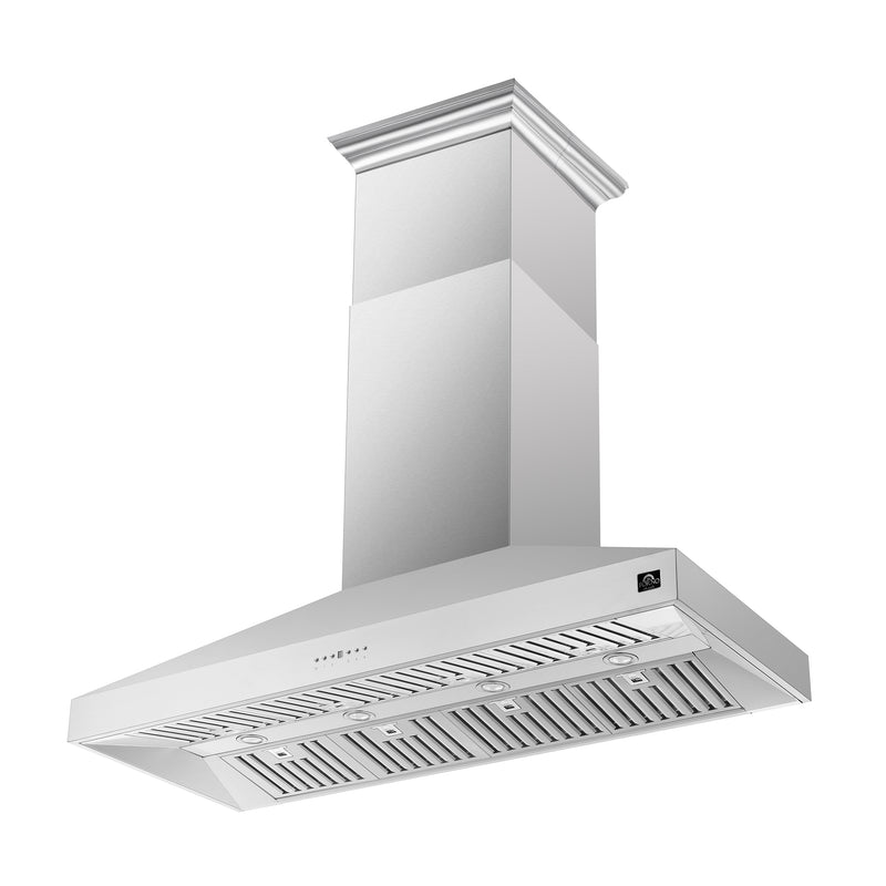 Load image into Gallery viewer, Forno Coppito 60-Inch Island Range Hood, Stainless Steel, LED Lighting, Adjustable Fan Speeds

