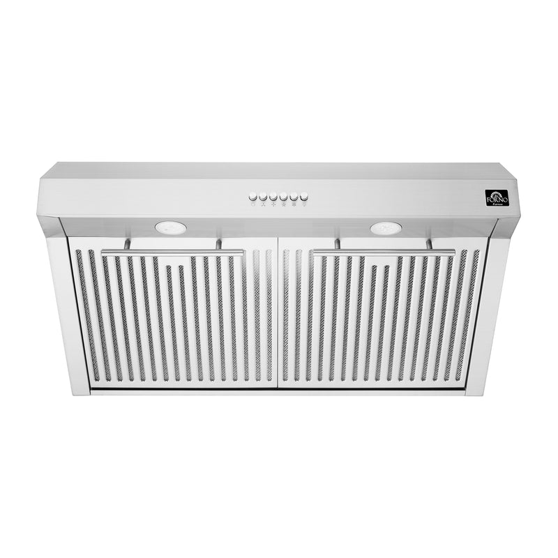 Load image into Gallery viewer, FORNO Premium 2-Piece Kitchen Bundle - Leonardo Espresso 30&quot; Stainless Steel Range, 30&quot; Stainless Steel Range Hood - FBDL-002-01US
