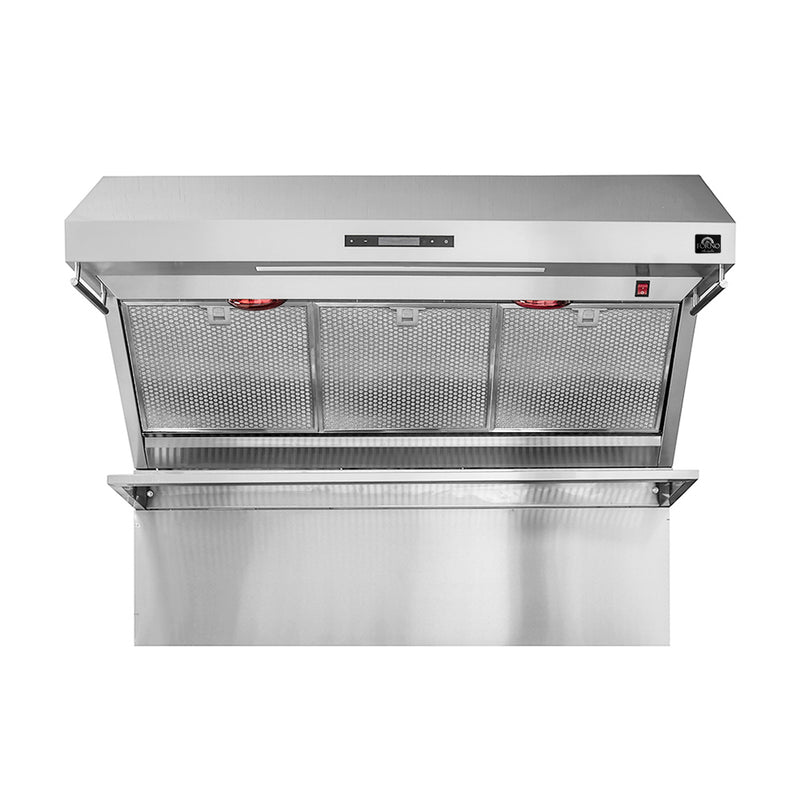 Load image into Gallery viewer, FORNO Premium 3-Piece Kitchen Bundle - FORNO Galiano 48&quot; Freestanding Dual Fuel Range, FORNO Rizzuto 60&quot; W. Dual Combo Convertible Refrigerator, FORNO 48&quot; Wall Mount Range Hood - FBDL-017-02US
