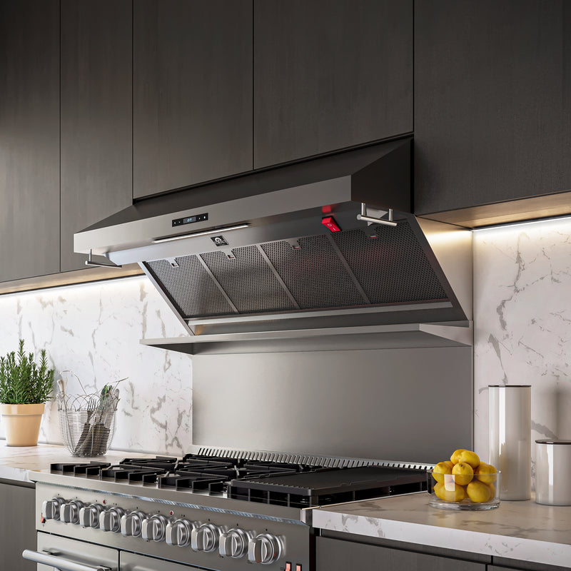 Load image into Gallery viewer, Forno Savona 48-Inch, Stainless Steel Wall Mount Range Hood with Hybrid Filters and Backsplash - FRHWM5029-48HB
