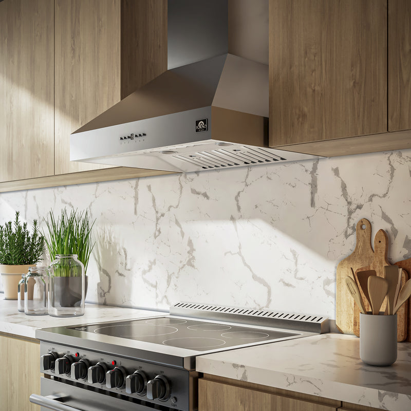Load image into Gallery viewer, Forno Orvieto 30-Inch Wall Mount Range Hood, LED Lighting, Heavy Duty, Stainless Steel
