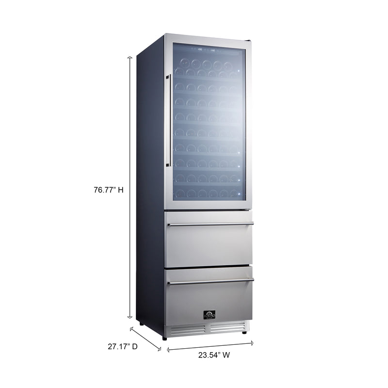 Load image into Gallery viewer, Forno Azienda 24-Inch Dual Temperature Zone Wine Cooler, Up to 108 Bottles, Two Refrigerated Drawers, Adjustable Temperature Zones, Energy Efficient
