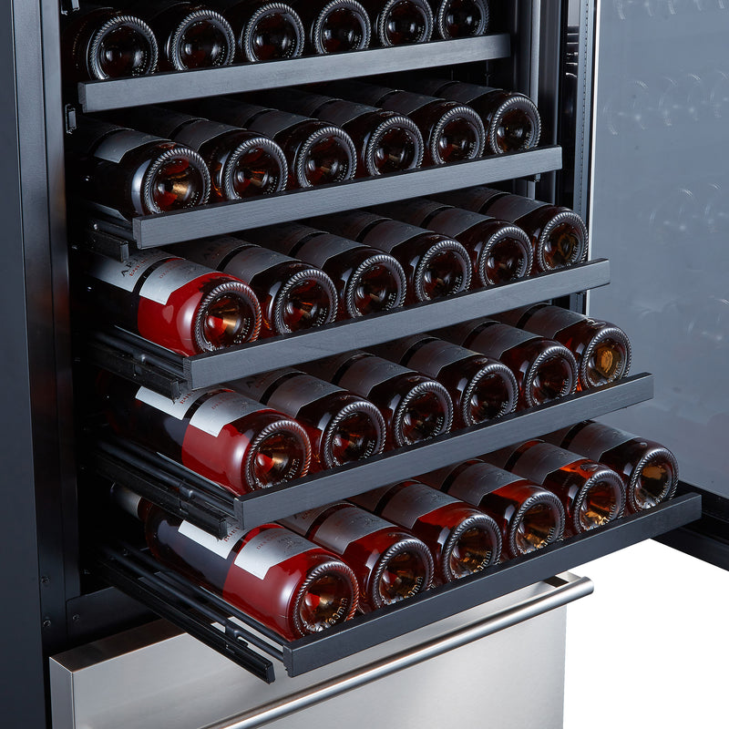 Load image into Gallery viewer, Forno Azienda 24-Inch Dual Temperature Zone Wine Cooler, Up to 108 Bottles, Two Refrigerated Drawers, Adjustable Temperature Zones, Energy Efficient
