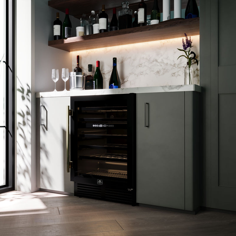 Load image into Gallery viewer, Forno Bacchino 24 Inch, Black Wine Cooler, 51 Bottle Capacity, Built-In or Freestanding - FWCDR6634-24BLK
