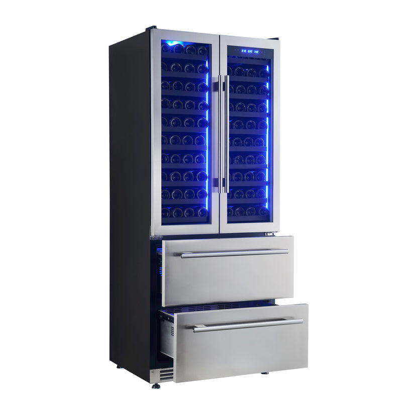 Load image into Gallery viewer, Forno Campania 32-Inch Wine Cooler, Stainless Steel, Dual Wine Zones, Two Beverage Drawers, 17.7 cu.ft
