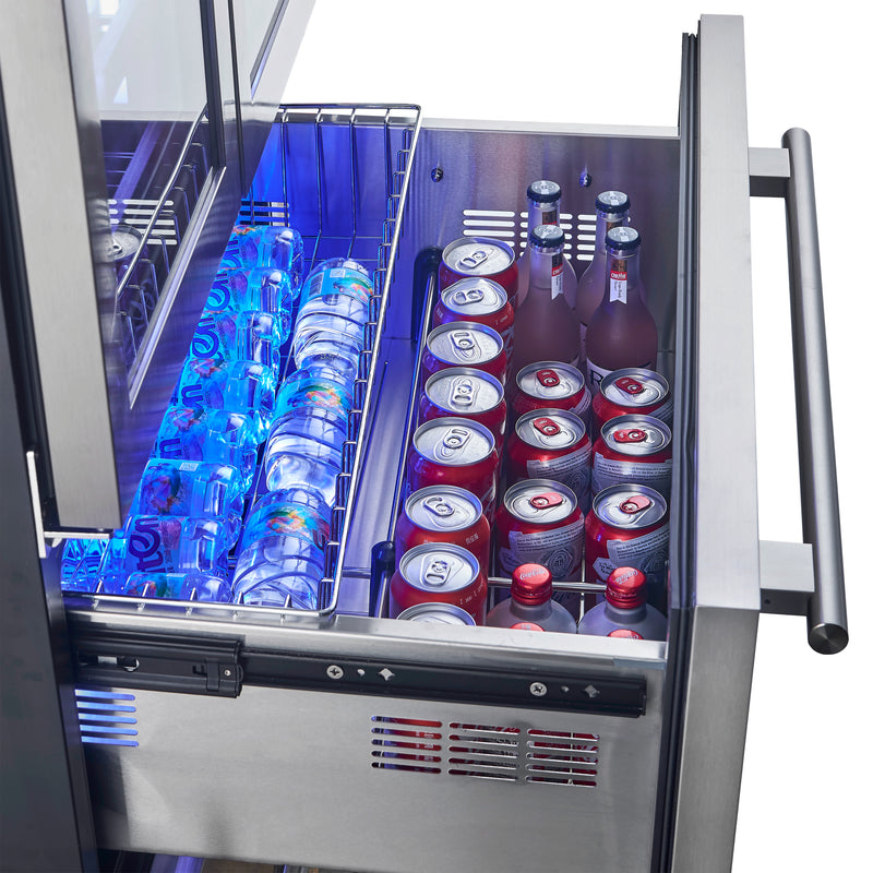 Load image into Gallery viewer, Forno Campania 32-Inch Wine Cooler, Stainless Steel, Dual Wine Zones, Two Beverage Drawers, 17.7 cu.ft
