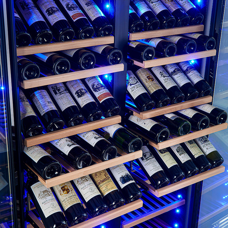 Load image into Gallery viewer, Forno Vernazza 40-Inch Side-by-Side Dual Zone Wine Cellar, 25.07 cu.ft Capacity, Stainless Steel, Temperature Control, UV-Protected Glass Door, Wooden Shelves
