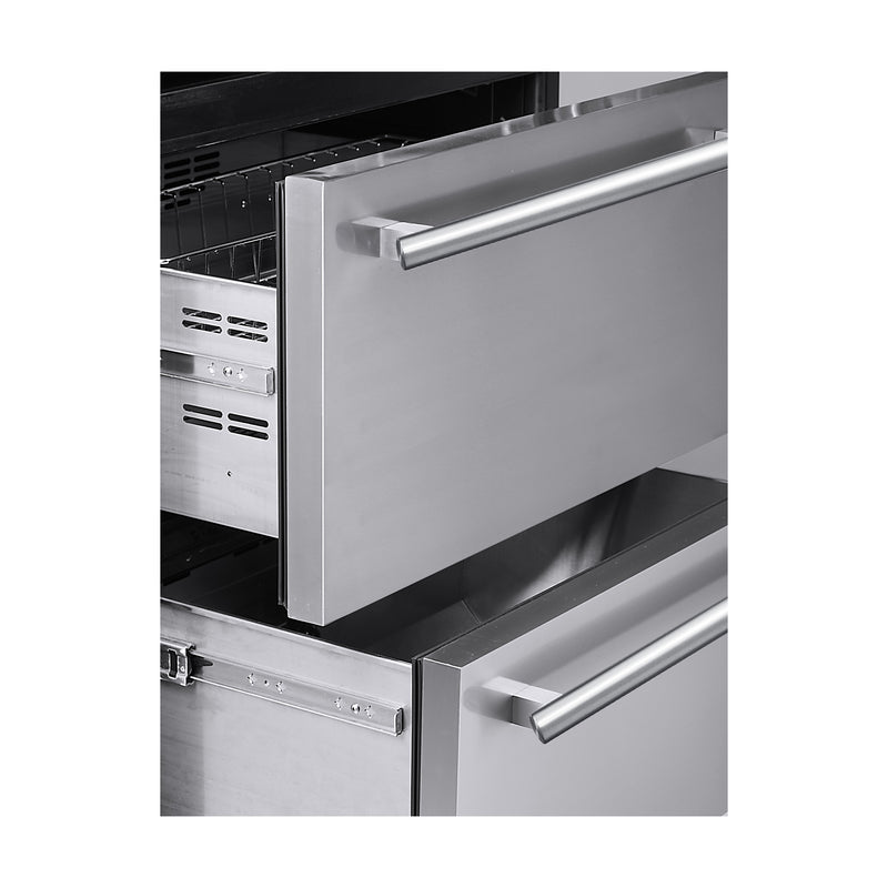 Load image into Gallery viewer, Forno Capraia 30-Inch Triple Temperature Zone Wine Cooler, Up to 144 Bottles, Two Refrigerated Drawers, Adjustable Temperature Zones
