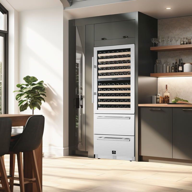 Load image into Gallery viewer, Forno Celano 30-Inch Dual Zone Wine Cooler and Beverage Cooler, 21.3 cu.ft, Stainless Steel
