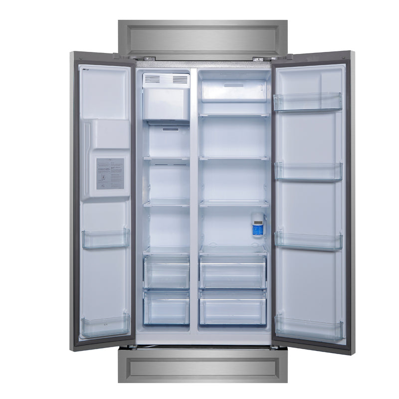 Load image into Gallery viewer, Forno Salerno 40-Inch Built-In Stainless Steel Refrigerator, 20 cu.ft, Modern Decorative Grill, ENERGY STAR Certified
