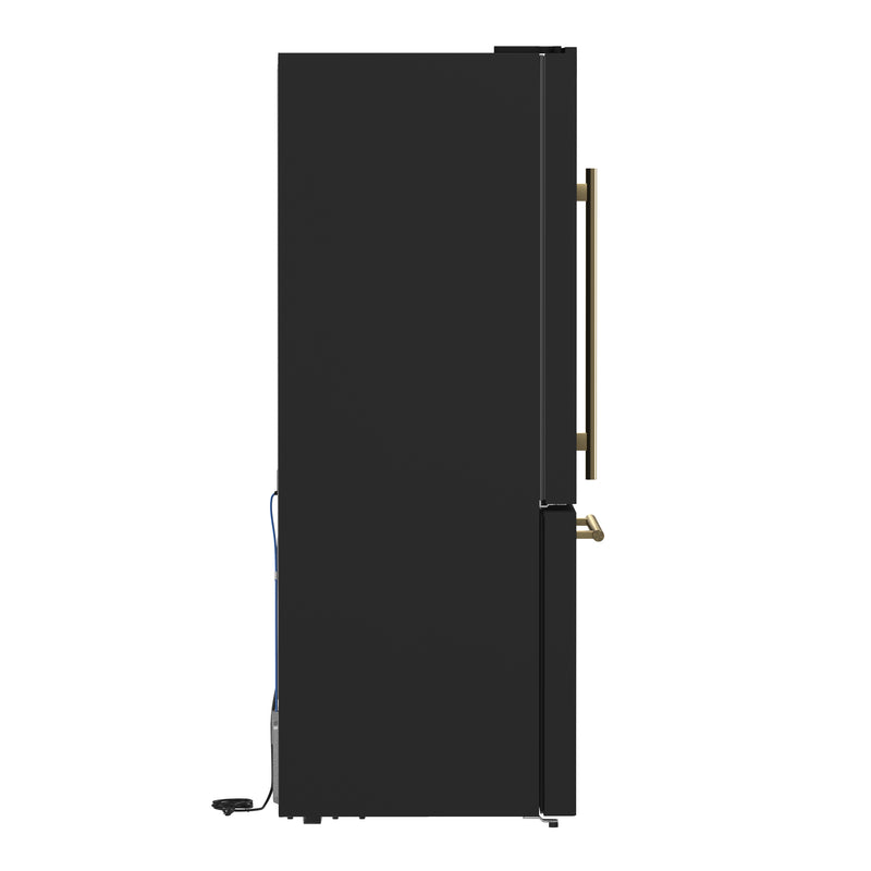 Load image into Gallery viewer, Forno Milano Espresso 31-Inch Black Bottom Freezer Refrigerator, 17.2 Cu. Ft., Energy-Efficient, No Frost, Built-In Ice Maker
