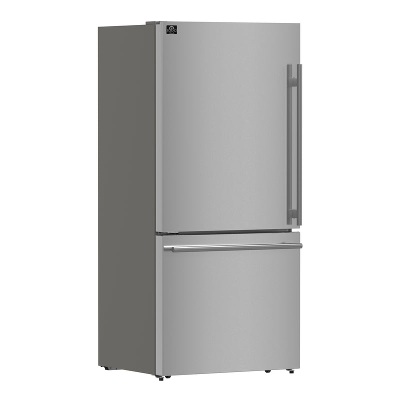 Load image into Gallery viewer, Forno Milano Espresso 31-Inch Stainless Steel Bottom Freezer Refrigerator, 17.2 cu.ft., Built-In Ice Maker, ENERGY STAR
