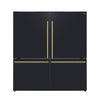 Forno Milano 2-Piece 62-Inch, Black Freestanding Dual Bottom Freezer Refrigerator - FFFFD1787-60BLK