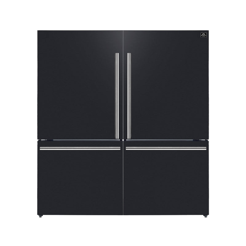 Load image into Gallery viewer, Forno Milano 2-Piece 62-Inch, Black Freestanding Dual Bottom Freezer Refrigerator - FFFFD1787-60BLK
