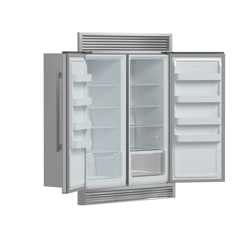 Load image into Gallery viewer, FORNO Premium 2-Piece Kitchen Bundle - Capriasca 48&quot; Stainless Steel Range, Rizzuto 60&quot; W. Dual Combo Convertible Refrigerator - FBDL-019-04CAUS
