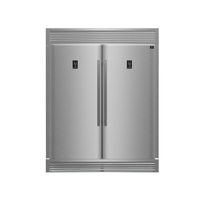 Forno Rizzuto 56-Inch Convertible Refrigerator/Freezer Set, 27.6 cu.ft Total Capacity, Decorative Grill, ENERGY STAR Certified