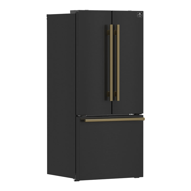 Load image into Gallery viewer, Forno Gallipoli Espresso 30-Inch Black French Door Refrigerator, Bottom Freezer, 17.5 Cu. Ft., No Frost, Ice Maker
