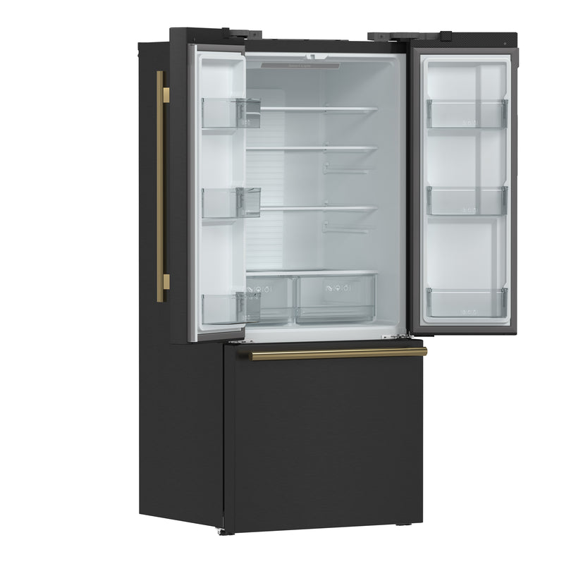 Load image into Gallery viewer, Forno Gallipoli Espresso 30-Inch Black French Door Refrigerator, Bottom Freezer, 17.5 Cu. Ft., No Frost, Ice Maker
